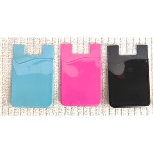 Silicone Pocket for PHONE 3M Adhesive ID Credit Card Holder 3Pk